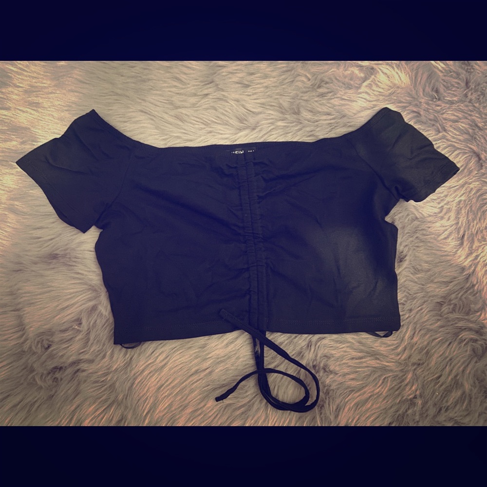 Drawstring ruched crop top